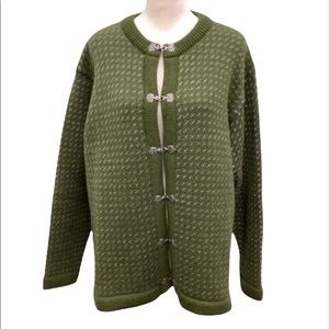 L. L. Bean green wool Nordic Aspen knit sweater